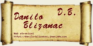 Danilo Blizanac vizit kartica